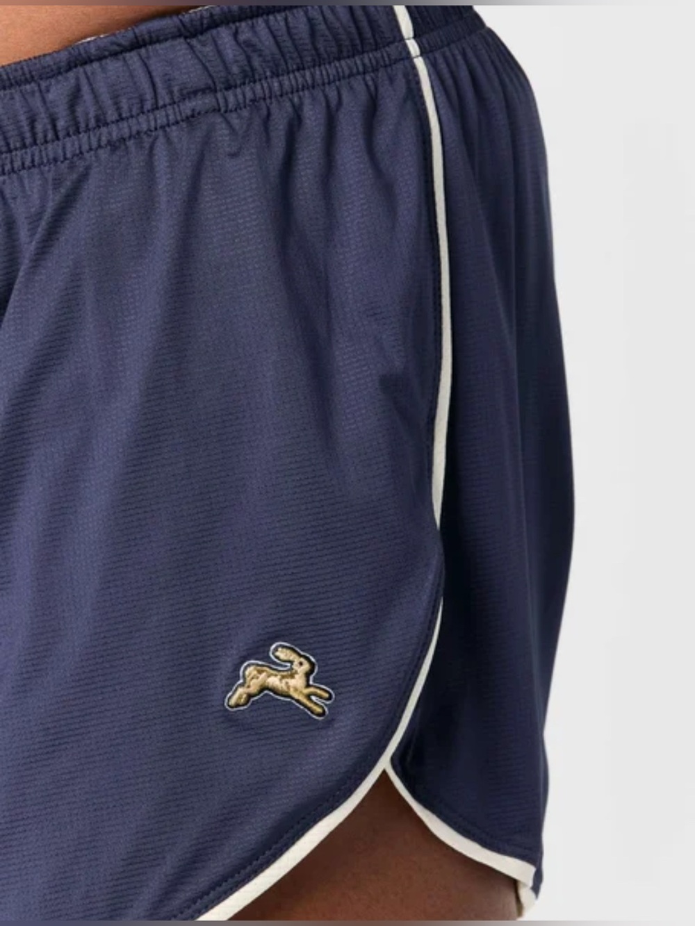 Tracksmith Navy Running Shorts with White Piping
